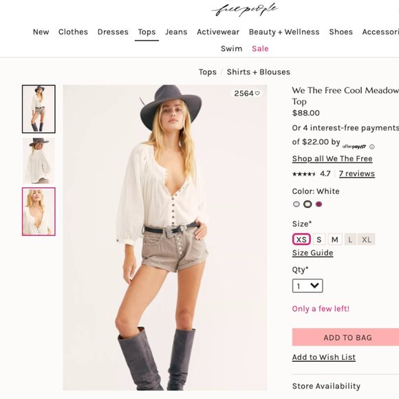 Free People Cool Meadow Blouse (NWT) - Picture 4 of 4